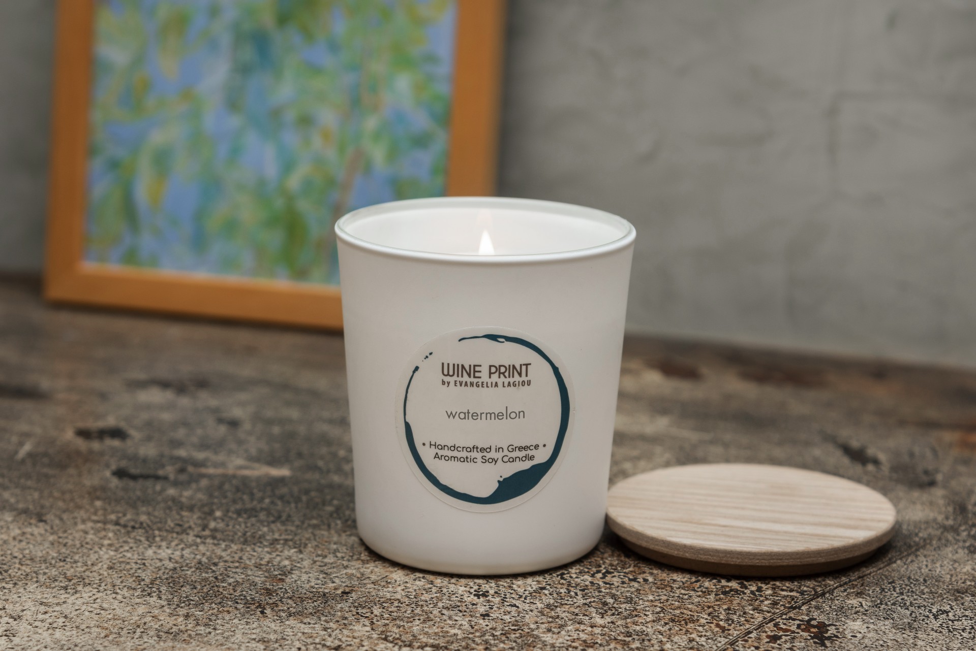 Watermelon White ceramic cup